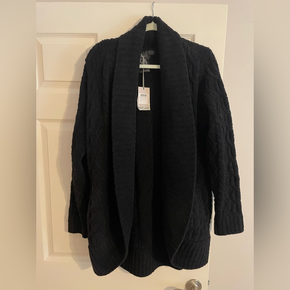 NWT BarefootDreams CozyChic cable shawl cardigan - L